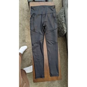 Faux leather look moto leggings